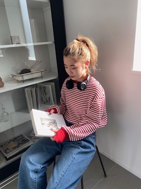 「Ungrid（アングリッド）のアイテム（デニムパンツ）」を使った、秋本すずかさん（レディース・155cm）の春コーディネート