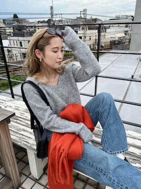 「Ungrid（アングリッド）のアイテム（マフラー）」を使った、秋本すずかさん（レディース・155cm）の秋コーディネート