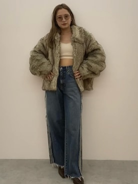 「Ungrid（アングリッド）のアイテム（その他アウター）」を使った、秋本すずかさん（レディース・155cm）の秋コーディネート