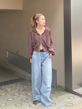 「アイテム（ローファー）」を使った、秋本すずかさん（レディース・155cm）の秋コーディネート