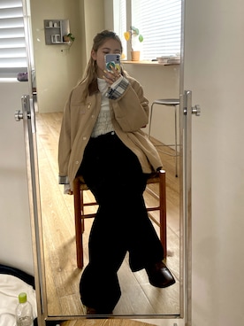 「アイテム（ブルゾン）」を使った、秋本すずかさん（レディース・155cm）の秋コーディネート