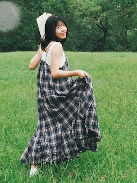 「アイテム（ジャンパースカート、その他）」を使った、yunshanw さん（レディース・159cm）の夏コーディネート