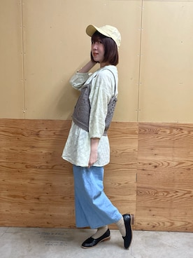 「サマンサ モスモス(Samansa Mos2)」｜「アイテム（キャップ）」を使った、りりさん（レディース・156cm）の春コーディネート
