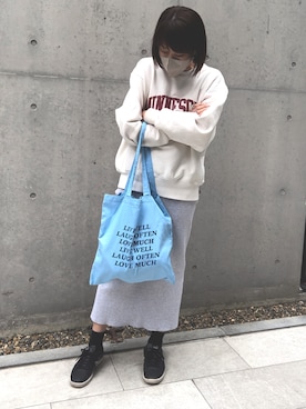 「coca（coca）（コカ）のアイテム（スウェット）」を使った、azukodaさん（レディース・161cm）の春コーディネート