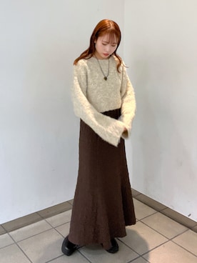 「ゆるニット」｜「アイテム（ワンピース/ドレス）」を使った、みかさん（レディース・152cm）の秋コーディネート