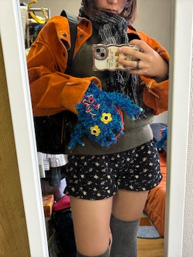 「アイテム（その他、ブルー系）」を使った、ちょさん（レディース・155cm）の秋コーディネート