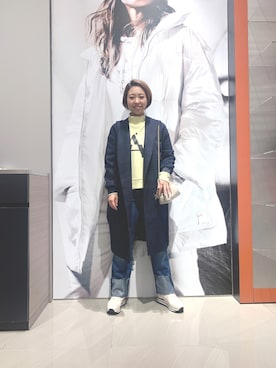 「ARMANI EXCHANGE（アルマーニエクスチェンジ）のアイテム（チェスターコート）」を使った、TTmmさん（レディース・163cm）の秋コーディネート