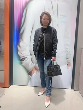 「ARMANI EXCHANGE（アルマーニエクスチェンジ）のアイテム（ブルゾン）」を使った、TTmmさん（レディース・163cm）の春コーディネート