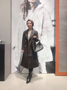 「ARMANI EXCHANGE（アルマーニエクスチェンジ）のアイテム（チェスターコート）」を使った、TTmmさん（レディース・163cm）の秋コーディネート