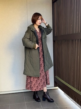 「DOUBLE NAME（ダブルネーム）のアイテム（その他アウター）」を使った、えりりんさん（レディース・161cm）の秋コーディネート