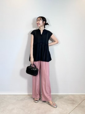 「アイテム（イヤリング）」を使った、市川（ichikawa）さん（レディース・158cm）の秋コーディネート