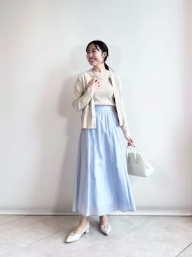 「green label relaxing（グリーンレーベルリラクシング）のアイテム（アクセサリー）」を使った、市川（ichikawa）さん（レディース・158cm）の春コーディネート