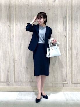 「green label relaxing（グリーンレーベルリラクシング）のアイテム（イヤーカフ）」を使った、市川（ichikawa）さん（レディース・158cm）の冬コーディネート