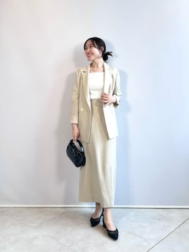 「green label relaxing（グリーンレーベルリラクシング）のアイテム（ジャケット/アウター）」を使った、市川（ichikawa）さん（レディース・158cm）の春コーディネート