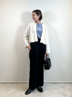 「green label relaxing（グリーンレーベルリラクシング）のアイテム（リング）」を使った、市川（ichikawa）さん（レディース・158cm）の春コーディネート