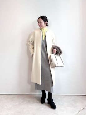 green label relaxingのノーカラーコートを使った人気ファッション