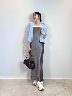 「アイテム（イヤリング）」を使った、市川（ichikawa）さん（レディース・158cm）の秋コーディネート
