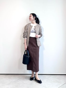 「green label relaxing（グリーンレーベルリラクシング）のアイテム」を使った、市川（ichikawa）さん（レディース・158cm）の春コーディネート