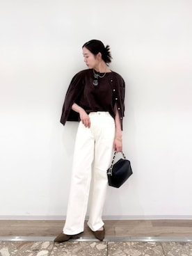 「アイテム（バングル/リストバンド）」を使った、市川（ichikawa）さん（レディース・158cm）の秋コーディネート