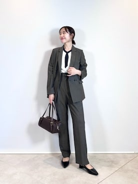 「アイテム（イヤリング）」を使った、市川（ichikawa）さん（レディース・158cm）の秋コーディネート