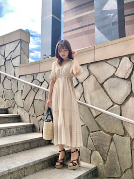 「LIPSERVICE（リップサービス）のアイテム（ワンピース/ドレス）」を使った、ふうさん（レディース・158cm）の夏コーディネート