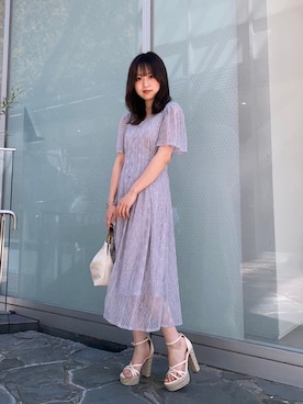 「LIPSERVICE（リップサービス）のアイテム（ワンピース/ドレス）」を使った、ふうさん（レディース・158cm）の夏コーディネート