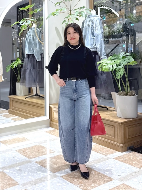 La boutique BonBon ラブティックボンボン　ワイドデニム 今すぐお届け！】ワイドデニム（デニムパンツ）｜La boutique BonBon