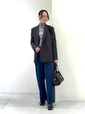 「BARNYARDSTORM（バンヤードストーム）のBARNYARDSTORM / 裏起毛バレルデニム【WEB限定サイズL】【「i.style closet」ご紹介アイテム】（デニムパンツ、ブルー系）」を使った、by_oyamaさん（レディース）の秋コーディネート