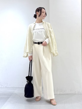 「BARNYARDSTORM（バンヤードストーム）のBARNYARDSTORM / スタンダードプリントT（Tシャツ/カットソー、ホワイト系）」を使った、by_oyamaさん（レディース）の春コーディネート