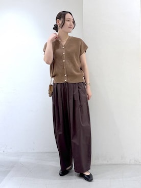 「BARNYARDSTORM（バンヤードストーム）のBARNYARDSTORM / タタックイージーパンツ＜セットアップ対応＞【WEB限定サイズL】（その他パンツ、ブラウン系）」を使った、by_oyamaさん（レディース）の春コーディネート