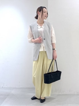「The Bagmati（ザバグマティ）のアイテム（かごバッグ）」を使った、by_oyamaさん（レディース・169cm）の春コーディネート