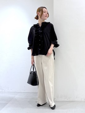 「ADD CULUMN（アドカラム）のBARNYARDSTORM / ADD CULUMN(アドカラム) / FIGRE ボストンBAG L（トートバッグ、ブラック系）」を使った、by_oyamaさん（レディース）の冬コーディネート