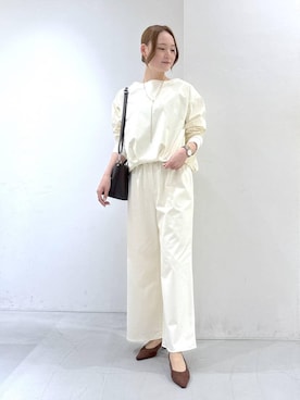 「BARNYARDSTORM（バンヤードストーム）のBARNYARDSTORM / ウォームツイルストレッチワイドパンツ / ハンドウォッシャブル【吸湿発熱】（その他パンツ）」を使った、by_oyamaさん（レディース・169cm）の秋コーディネート