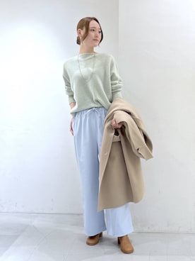 「BARNYARDSTORM（バンヤードストーム）のBARNYARDSTORM / ウォームツイルストレッチワイドパンツ / ハンドウォッシャブル【吸湿発熱】（その他パンツ）」を使った、by_oyamaさん（レディース・169cm）の秋コーディネート