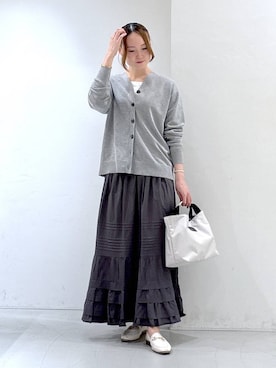 「BARNYARDSTORM（バンヤードストーム）のBARNYARDSTORM /  キレイめハンドルトート（トートバッグ、ホワイト系）」を使った、by_oyamaさん（レディース）の冬コーディネート