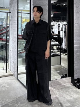 「HARE（ハレ）の【SET UP対応】シアーキリカエカーゴパンツ(HARE)（カーゴパンツ、ブラック系）」を使った、madosato0117さん（メンズ）の夏コーディネート