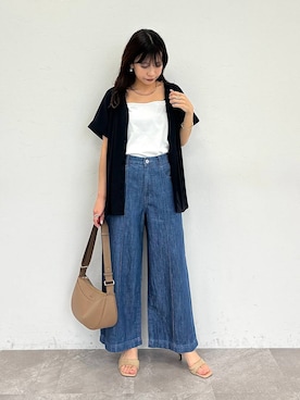 「Elura（エルーラ）のアイテム（その他トップス）」を使った、もっちさん（レディース・155cm）の春コーディネート