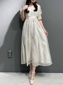 dazzlin スパンコールレースオープンショルダードレス スパンコールレースオープンショルダードレス｜ダズリン（dazzlin