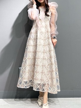 「アイテム（ドレス）」を使った、nanamiさん（レディース・158cm）の秋コーディネート