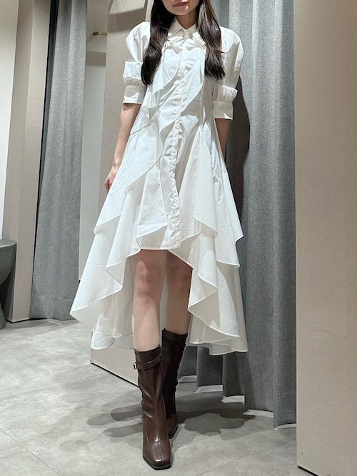 リボンディティールイレヘムシャツワンピース（ワンピース）｜dazzlin