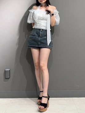 「dazzlin（ダズリン）のアイテム」を使った、nanamiさん（レディース・158cm）の夏コーディネート