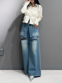 【SALE】　dazzlin ダブルファスナーギャザーシャツ　0225204003 ダブルファスナーギャザーシャツ[品番：MKSW0061625]｜dazzlin