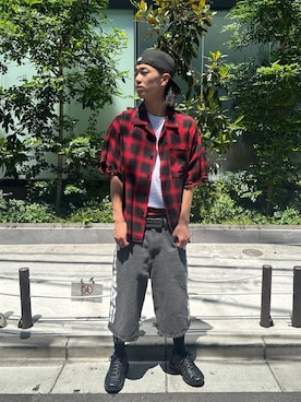 「DANKE SCHON（ダンケシェーン）のアイテム（トップス）」を使った、Seraさん（メンズ・176cm）の夏コーディネート