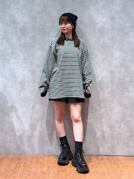 「アイテム（ニットキャップ/ビーニー）」を使った、Namiさん（レディース・158cm・20代）の夏コーディネート