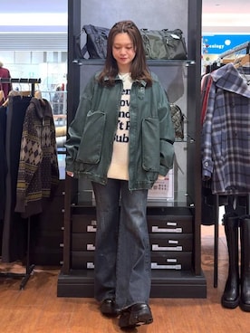 「PBLIM（ページボーイリム）のアイテム（ブルゾン）」を使った、Namiさん（レディース・158cm）の冬コーディネート