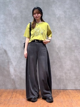 「着痩せ」｜「アイテム（帽子）」を使った、Namiさん（レディース・158cm）の夏コーディネート