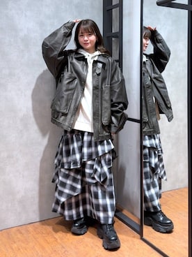 「アイテム（ブルゾン）」を使った、Namiさん（レディース・158cm）の秋コーディネート