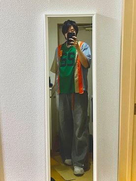 「RAGEBLUE（レイジブルー）のアイテム（Tシャツ/カットソー）」を使った、inokooさん（メンズ・171cm）の夏コーディネート
