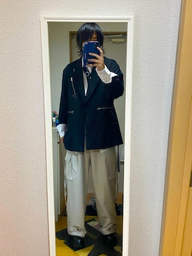 「GRANCY（グランシー）のアイテム（フォーマルスーツ/小物）」を使った、inokooさん（メンズ・171cm）の冬コーディネート