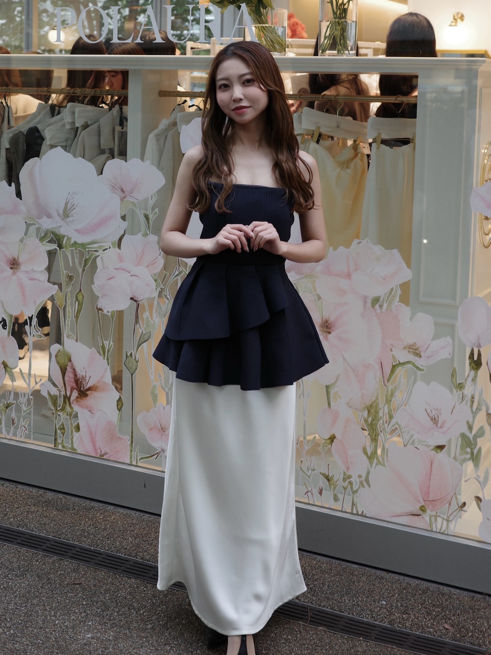 polaura（ポローラ）の「セミフレアサテンスカート（スカート）」 - WEAR